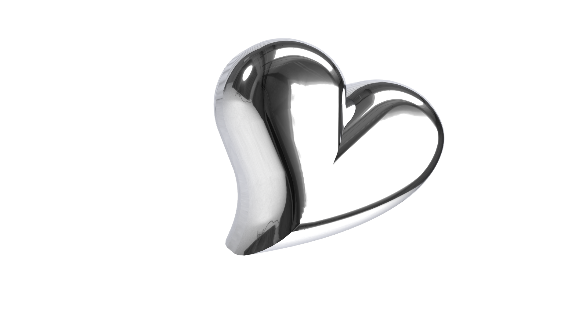 Silver heart-shaped earring on a white background