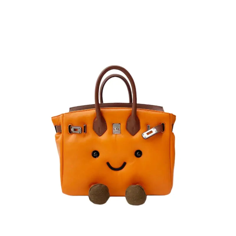 The Jellykin Bag - Orange Puff Leather / Midi (10 inch)